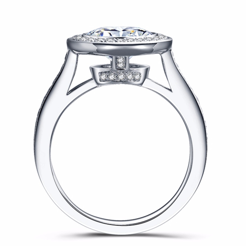 Diamond Ring 5 ct 11mm Round Cut Lab diamond solitaine in 14K 585 White Gold Engagement&Wedding for womens S200110
