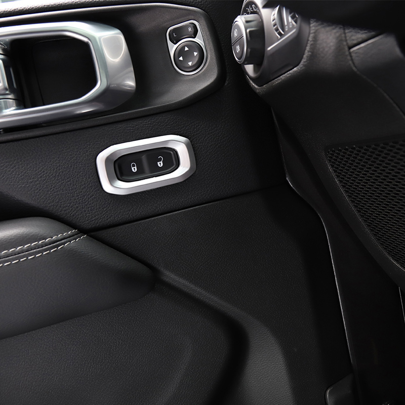 Silver Door Lock Switch Decorative Ring For Jeep Wrangler JL 2018 Factory Outlet High Quatlity Auto Internal Accessories