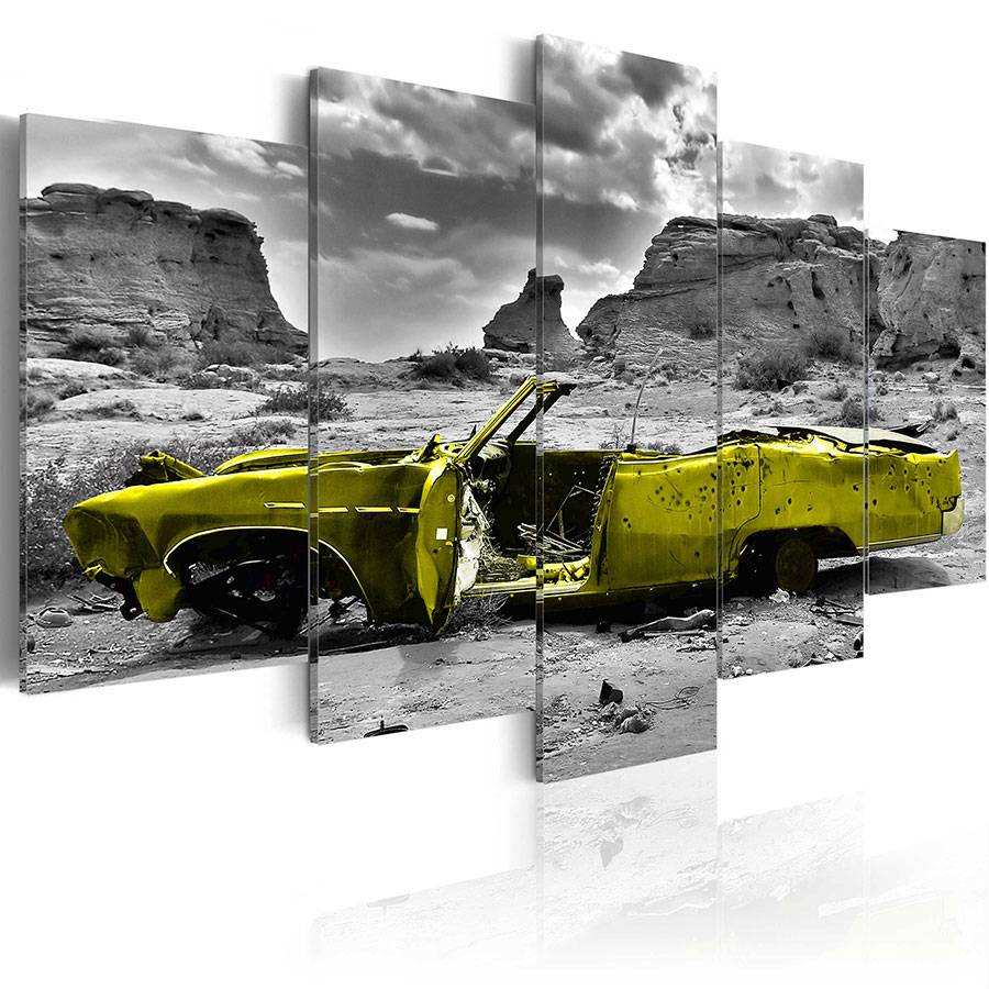 ( No Frame ) Vintage Auto Car Canvas Design Art Print Modern Home Office Decoration Gift for Boyfriend, Choose Color & Size
