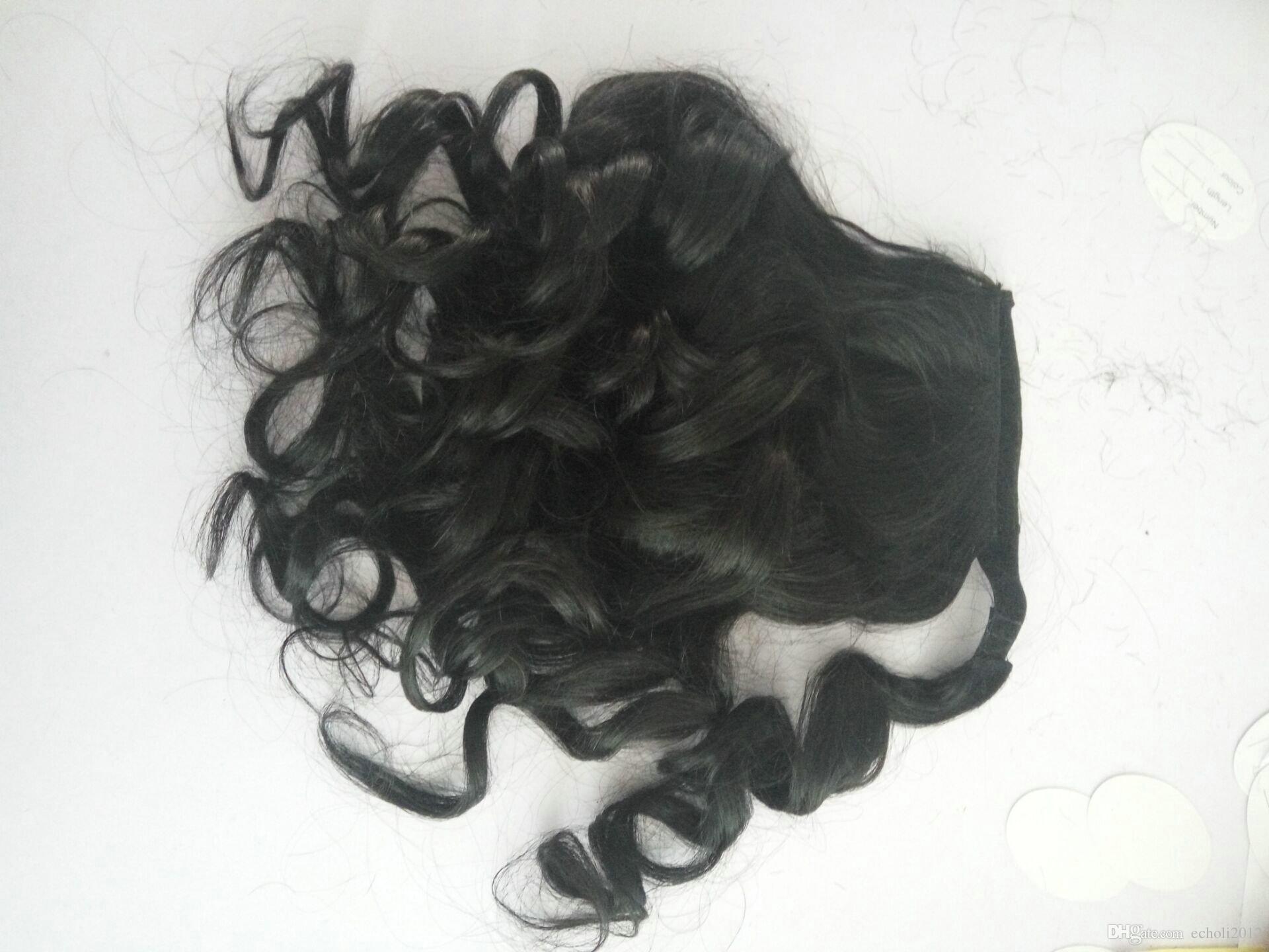 2020 pony tail hairstyle natural loose wavy ponytail hair extension human hair wraps around human hair pony tail 120g