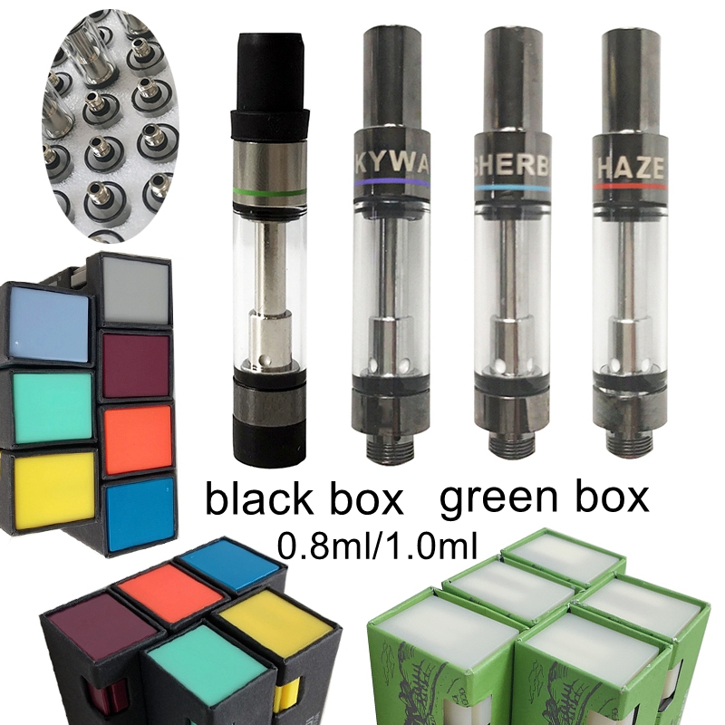 Green Black Box Vape Cartridge Atomizers 0.8ml 1ml Ceramic Coil Cartridges Glass 510 Thread Tank Vapes Pen Thick Dab Wax Vaporizer Pod Empty Oil Carts E Cigarettes
Green Black Box Vape Cartridge Atomizers 0.8ml 1ml Ceramic Coil Cartridges Glass 510 Thread Tank Vapes Pen Thick Dab Wax Vaporizer Pod Empty Oil Carts E Cigarettes