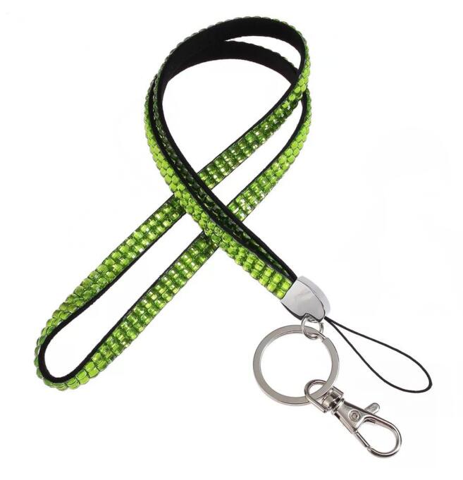 Candy Colors Rhinestone Neck Strap Crystal Lanyard With metal Clip Multi Color diamond Lanyard for iphone x 8 7 6 samsung cell pho