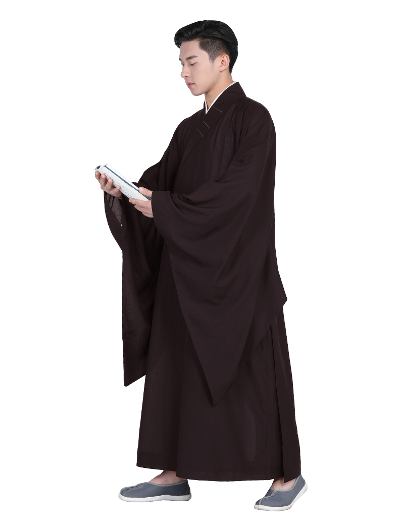 Temples Monk Training Uniform Lay Buddhist clothes set Buddhism Robe appliance Lay Buddhist Long Robe Lay Monk Meditation Gown