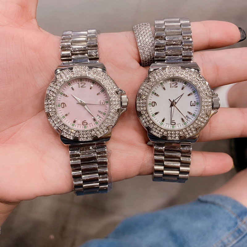 Wristwatches Women Watches Quartz Movement 35mm Diamond Ladies Stainless Steel Band Clock, White
Wristwatches Women Watches Quartz Movement 35mm Diamond Ladies Stainless Steel Band Clock, White