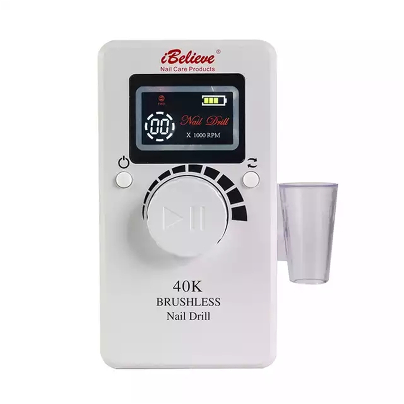 Nail Drill & Accessories 80W 40000rpm 2LCD Display Electric Manicure Machine Pedicure Tool Pro Cordless Brushless Motor Equipment For