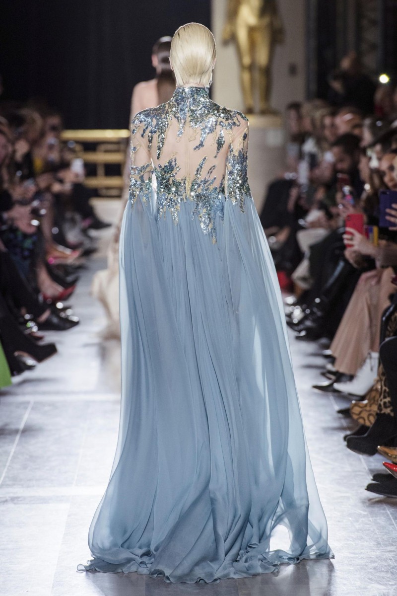 Glitter Prom Dresses High Neck Sequins See Through Sexy Evening Dresses Robes De Soirée Long Sleeve Chiffon Party Cocktail Dresses