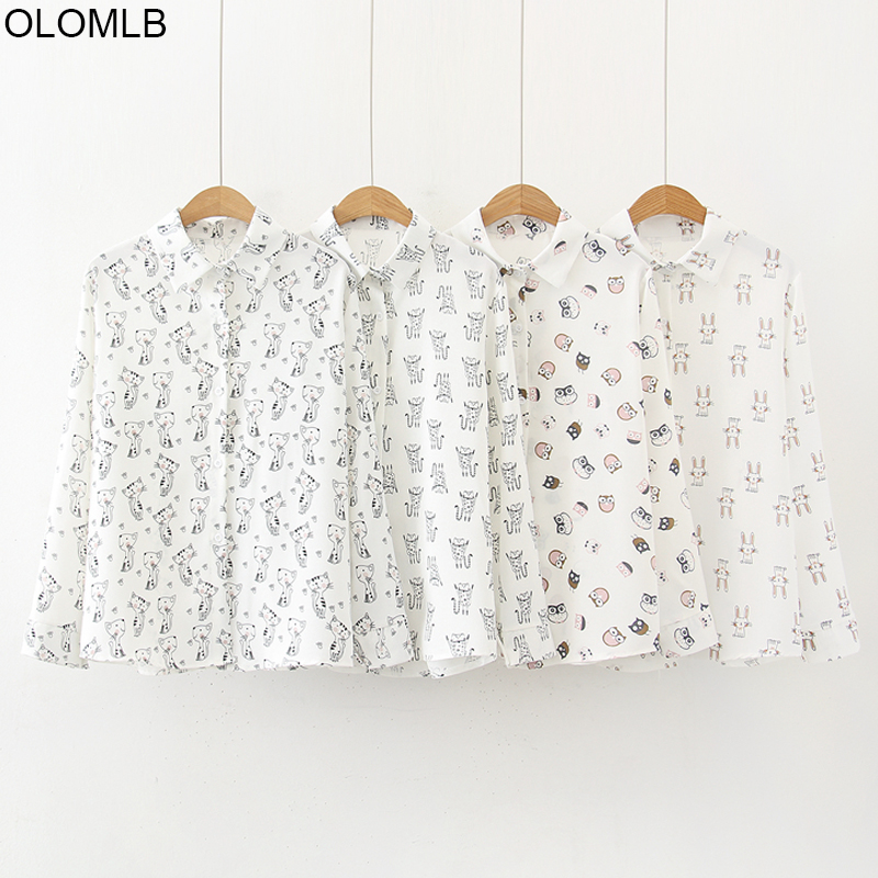 New Arrival Summer Casual Chiffon Ladies White 4 Pattern Graffiti Cat Animal Printed Vintage Women Blouse 2020 Top Blouse Female
New Arrival Summer Casual Chiffon Ladies White 4 Pattern Graffiti Cat Animal Printed Vintage Women Blouse 2020 Top Blouse Female