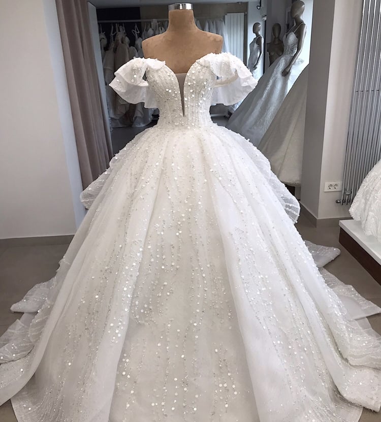 A e Country Dresses Off The Shoulder Lace Sequins Pearls Sweep Train Arabic Vintage Wedding Dress Custom Made Bridal Gowns