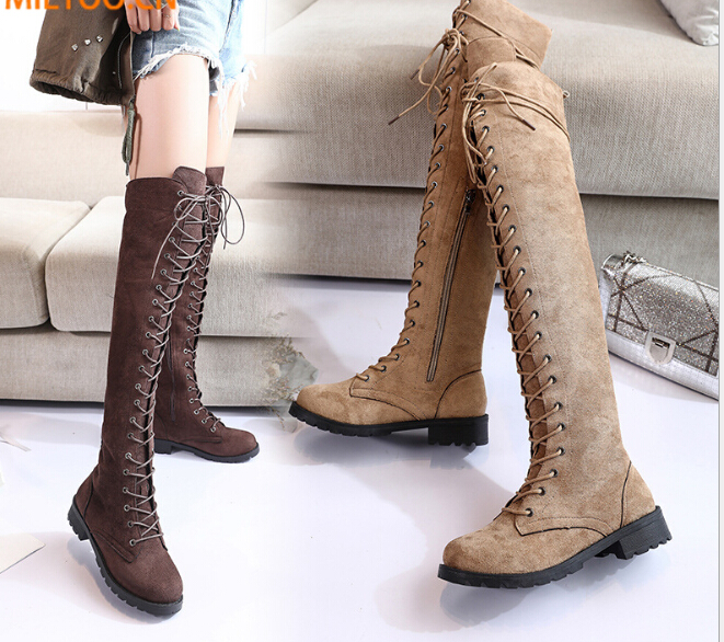 British foreign trade large size long round head long tube Martin women's boots flat with high boots Roman boots, Black
British foreign trade large size long round head long tube Martin women's boots flat with high boots Roman boots, Black