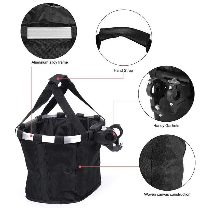 Pet Carrier Bag Bicycle Basket Pouch For Pet Dog Cat Bike Bags Aluminum Alloy Bicycle Front Bag Cat Dog Seat