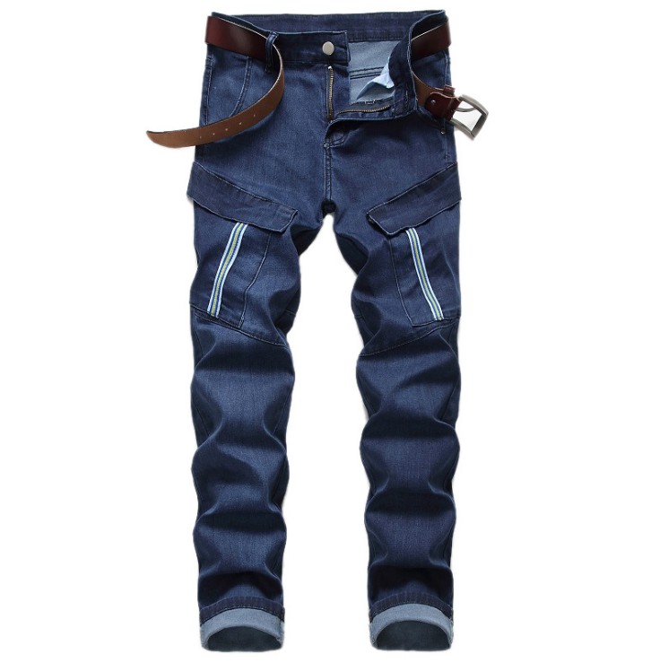 Men's Jeans Straight Stretch Multi Pocket Denim Tide Pants Full Length Solid Casual Pant Winter Autumn Long, Blue
Men's Jeans Straight Stretch Multi Pocket Denim Tide Pants Full Length Solid Casual Pant Winter Autumn Long, Blue