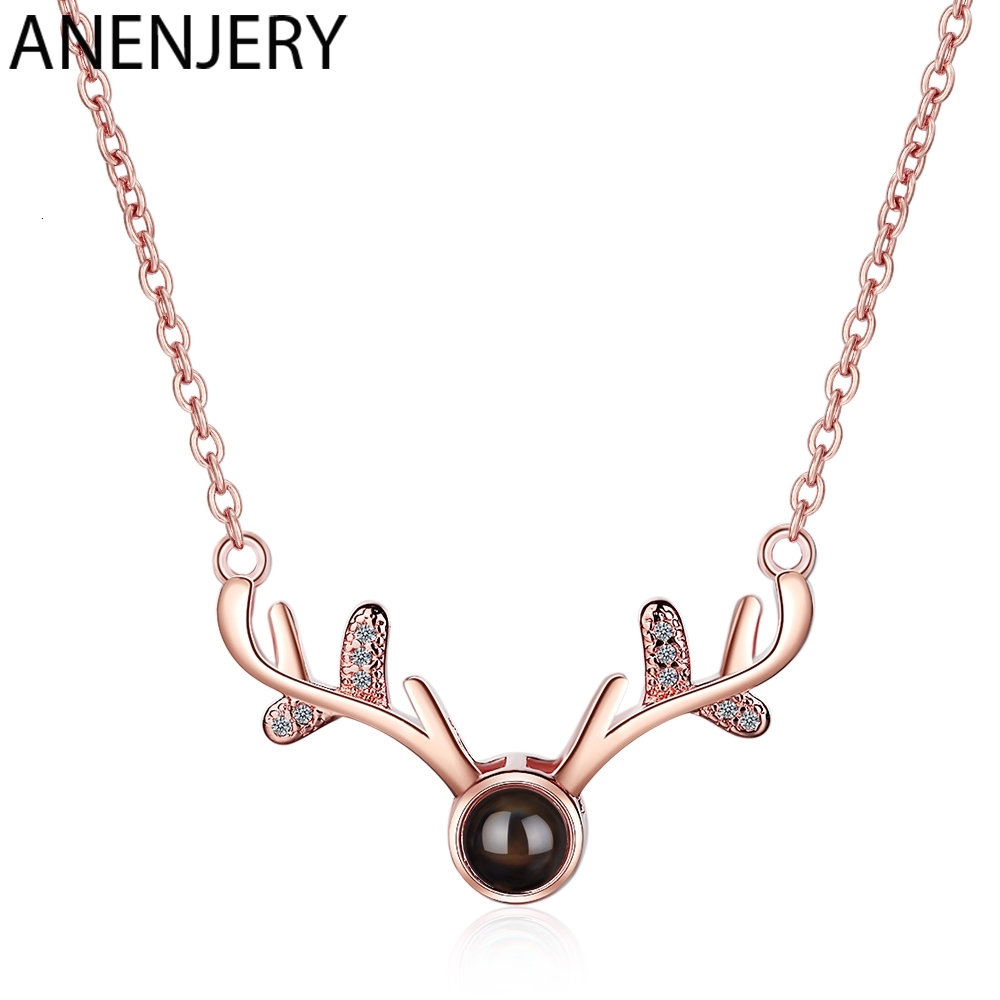 2 Colors Antlers Christmas Necklaces Projection 925 Sterling Silver Necklaces For Women Gift
2 Colors Antlers Christmas Necklaces Projection 925 Sterling Silver Necklaces For Women Gift