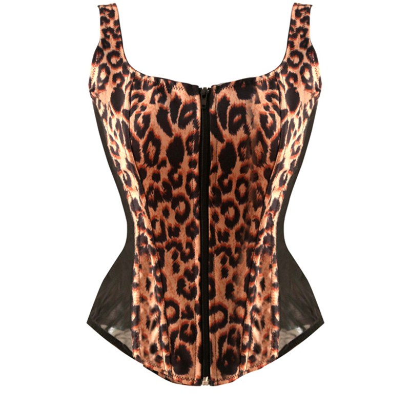 Women Sexy Underwear Corset Erotic Korse Transparent Mesh Leopard Bustier Vest Zipper Front Slim Waist Corsets Top Lingerie, As shown
Women Sexy Underwear Corset Erotic Korse Transparent Mesh Leopard Bustier Vest Zipper Front Slim Waist Corsets Top Lingerie, As shown