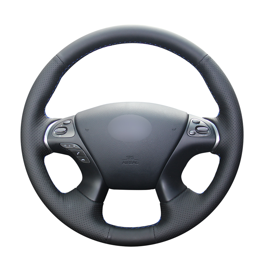 Hand-stitched Black PU Artificial Leather Car Steering Wheel Covers for Infiniti JX35 2013 M M25 M35 M37 M56 Q70 QX60 Nissan
Hand-stitched Black PU Artificial Leather Car Steering Wheel Covers for Infiniti JX35 2013 M M25 M35 M37 M56 Q70 QX60 Nissan