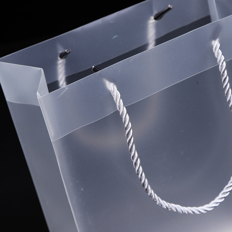 8 Size Frosted PVC plastic gift bags with handles waterproof transparent PVC bag clear handbag party favors bag custom logo LX1383