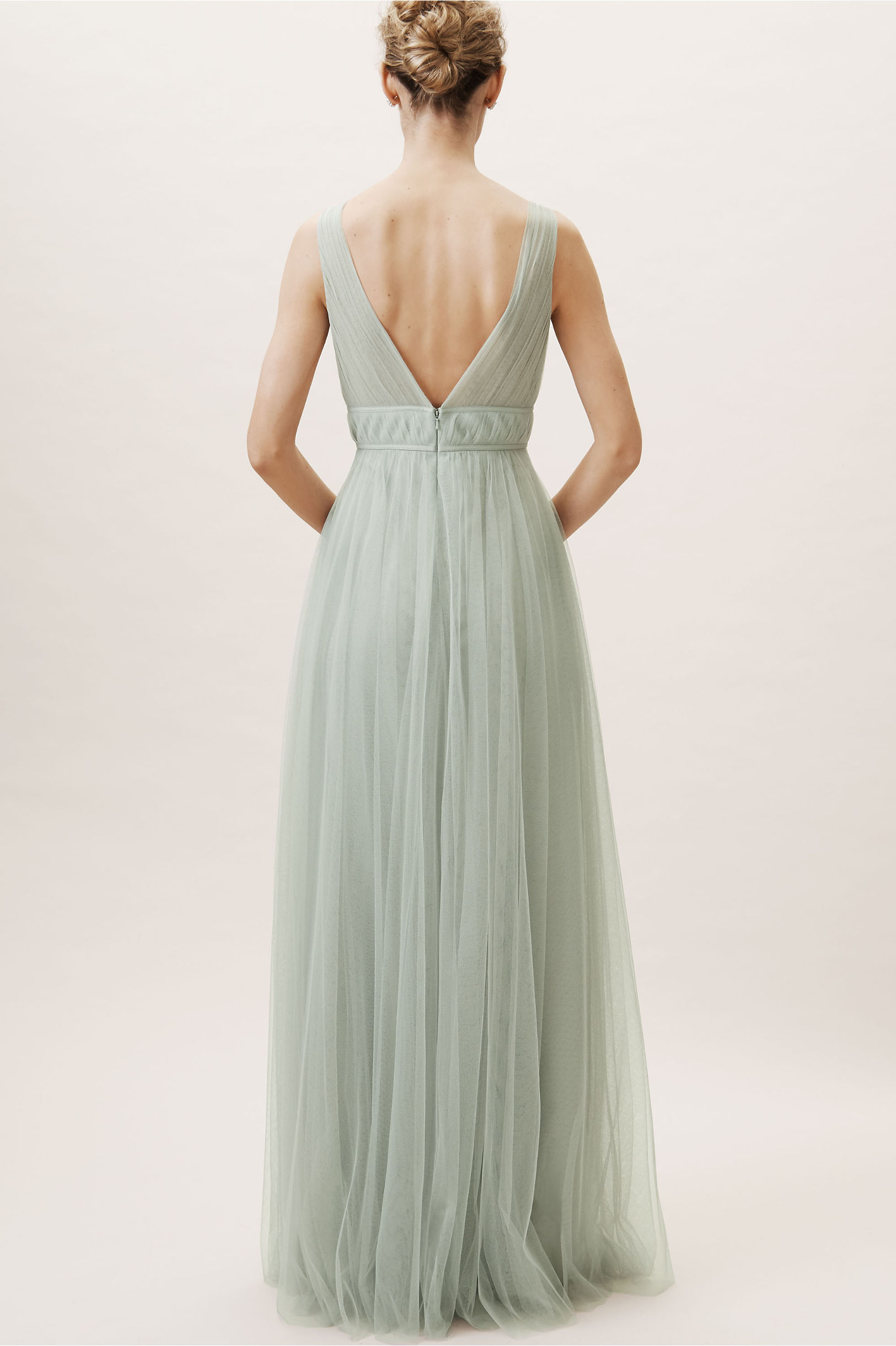 BHLDN Bridesmaid Dresses V Neck Tulle Sleeveless or Length Mint Green Formal Ocn Dress Cheap Evening Gowns