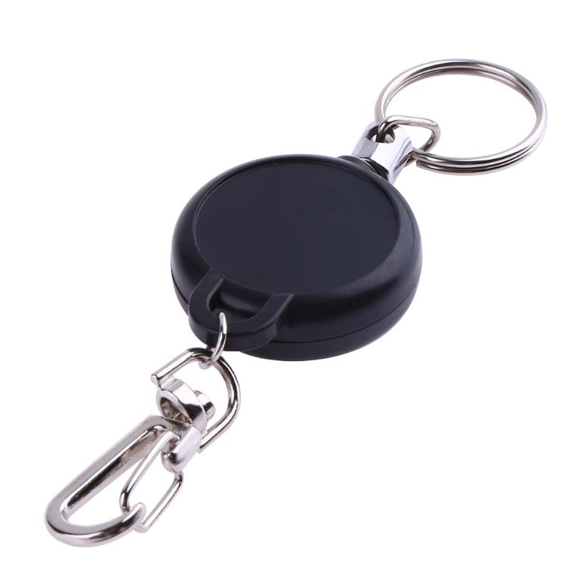 Multifunctional Retractable Keychain Zinc Alloy ABS Name Tag Card Holder Key Ring Chain Pull Clip Keyring Outdoor Survival Sport