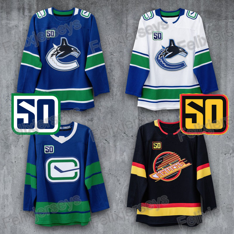 50th Vancouver Canucks Elias Pettersson Josh Leivo Jay Beagle Antoine Roussel Brock Boeser Bo Horvat Chris Tanev Sutter Hockey Jerseys, Black;red 
50th Vancouver Canucks Elias Pettersson Josh Leivo Jay Beagle Antoine Roussel Brock Boeser Bo Horvat Chris Tanev Sutter Hockey Jerseys, Black;red