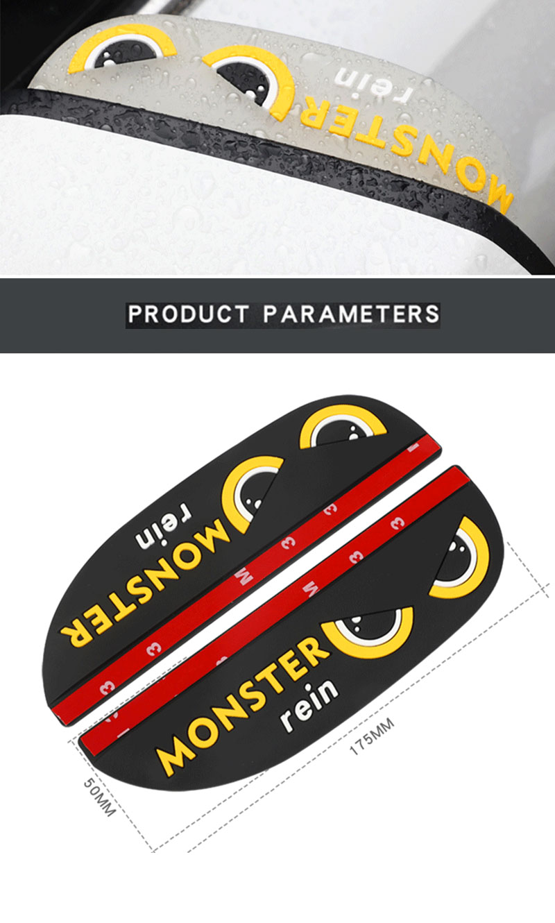 1Pair Auto Stickers Universal Car Rearview Mirror Rainshield Cute Cartoon Rain Eyebrow Car Mirrors Accessories