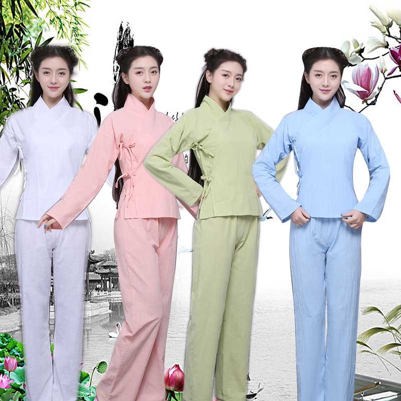 Women Chinese Hanfu Costume Traditional Tang Clothing Ancient National Pajamas Han Dynasty Clothing Tops +Pants Outfit 89, White
Women Chinese Hanfu Costume Traditional Tang Clothing Ancient National Pajamas Han Dynasty Clothing Tops +Pants Outfit 89, White