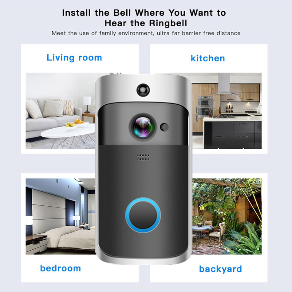 2020 New Smart IP Video Intercom Doorbell WIFI Video Phone Door Bell WI-FI Doorbell IR Alarm Wireless Home Security Smart V5 Door Camera