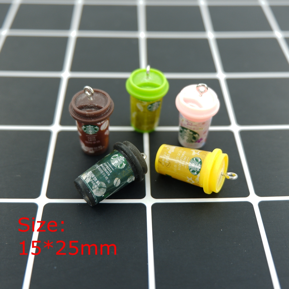 Colorful Milk coffee dink Charms Pendants for DIY decoration bracelets necklace earring key chain Jewelry Making