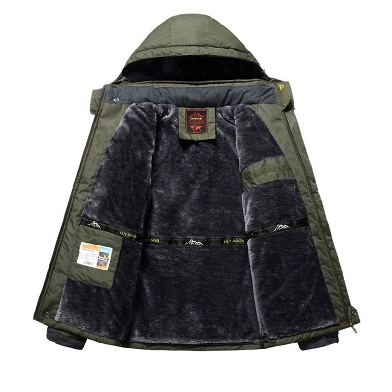 Winter Men Jackets Thick Warm Hooded Coat Men Outdoors Outwear Waterproof Casual Inner Fleece Jackets Plus Size Thermal Jaqueta S191019