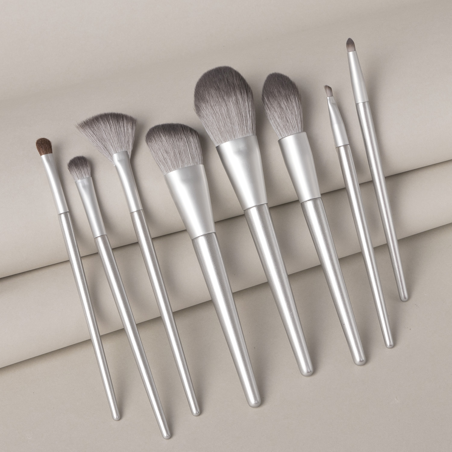 Horse hair makeup brushes set 8pcs brush tools for eye shadow loose powder foundation cosmtics super soft 4 colors available DHL Free