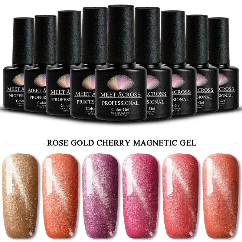 MEET ACROSS Rose Gold Cat Eye Gel Cherry Soak Off Gel Nail Polish 7ml Magnetic UV Nail Polish Manicure Art Varnish, W3117
MEET ACROSS Rose Gold Cat Eye Gel Cherry Soak Off Gel Nail Polish 7ml Magnetic UV Nail Polish Manicure Art Varnish, W3117