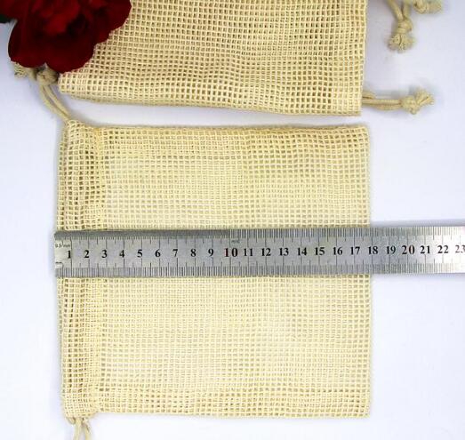 Reusable Bags Organic Cotton Washable Mesh Bags for Grocery Shopping Fruit Vegetable Organizer Storage Bag