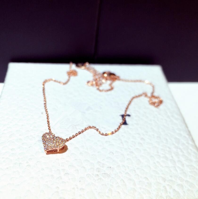 Choucong Brand Fine Jewelry Sterling Sier Pave CZ Crystal Dia Heart Pendant New Women Wedding Clavicle Chain Necklace Gift