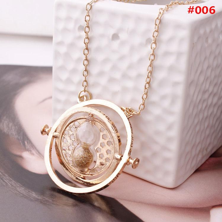 Gem Pendants Necklace Gold Silver Alloy Personality Women Fashion Sand Glass Time Turner Pendant Necklace Men Jewelry Gifts