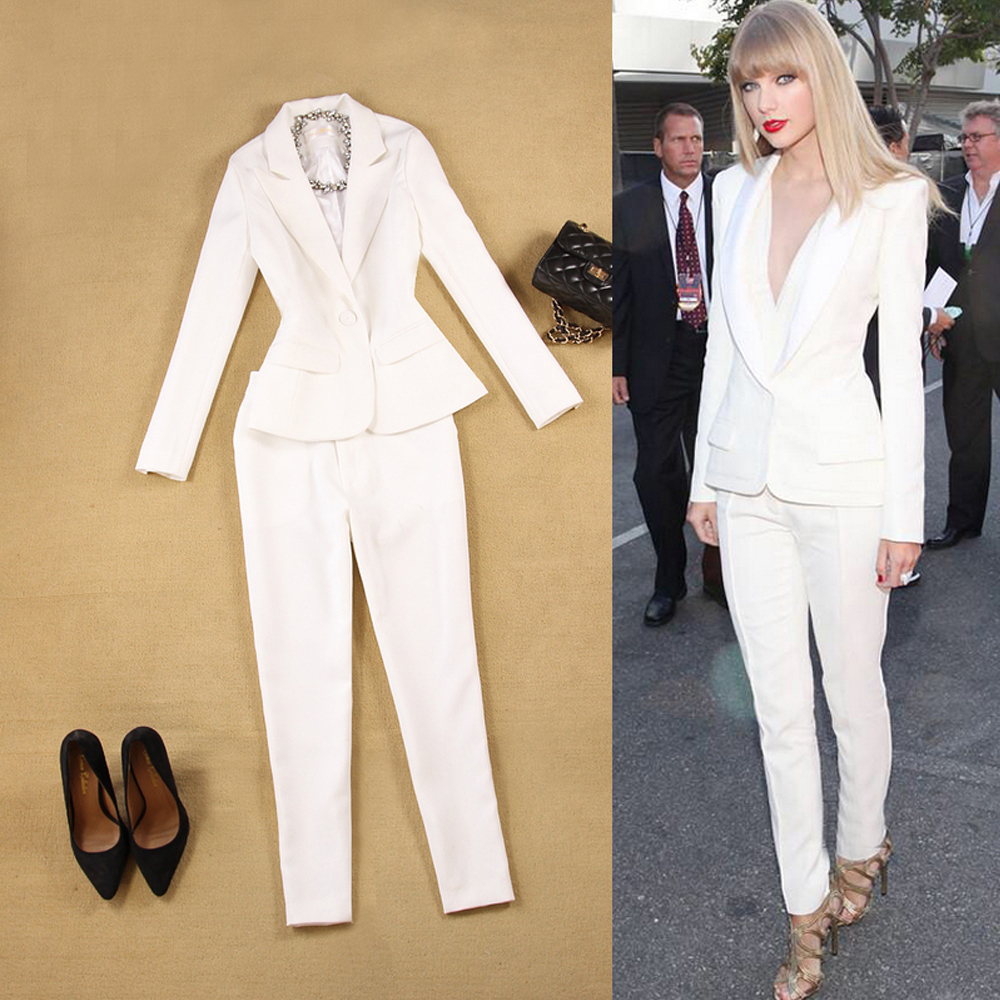 Wholesale-LXUNYI Pink 2 Pieces Pant Suit Women Formal White Suit Female Office Slim Ladies Interview Suits One Button Pants And Blazer Set, Light pink
Wholesale-LXUNYI Pink 2 Pieces Pant Suit Women Formal White Suit Female Office Slim Ladies Interview Suits One Button Pants And Blazer Set, Light pink