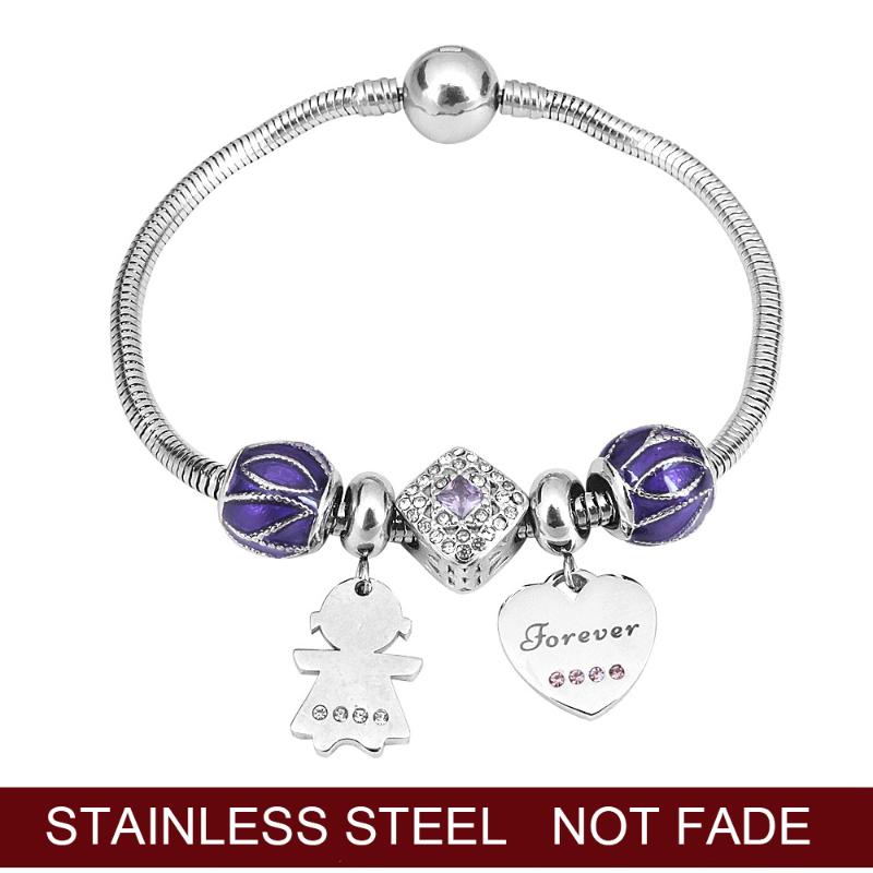 New Arrive Girl trunket Bracelet Stainless Steel Heart Forever Love Charms Bracelet Crystal Jewelry For Women Silver Color
New Arrive Girl trunket Bracelet Stainless Steel Heart Forever Love Charms Bracelet Crystal Jewelry For Women Silver Color