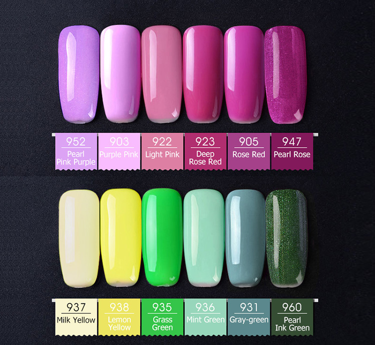 12pcs*7.5ml Gel Varnish Fast Shipment Original Nail Art Manicure 60 Colours Soak Off Gel Lacquer LED UV Nail Polish
