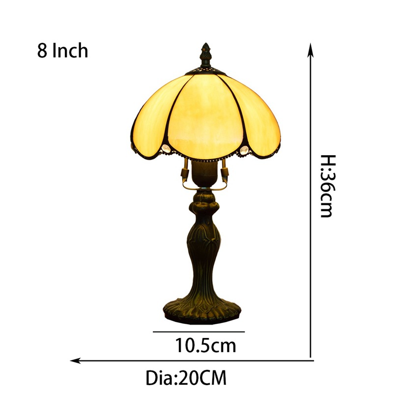 Tiffany stained glass table lamps for living room E27 European simple retro yellow lamp TF075