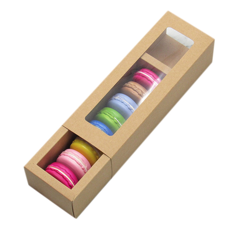 Macaron Transparent Window Box Kraft Paper Drawer Box Baking Biscuit Moon Cake Packaging
Macaron Transparent Window Box Kraft Paper Drawer Box Baking Biscuit Moon Cake Packaging
