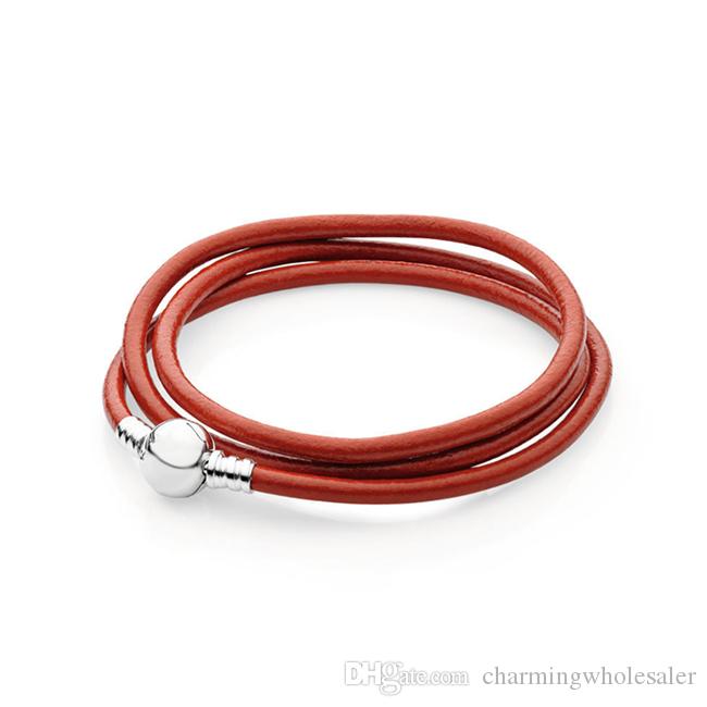 Red smooth leather Strands bracelet 925 sterling silver fits style charms 590714CRD-T H8
Red smooth leather Strands bracelet 925 sterling silver fits style charms 590714CRD-T H8