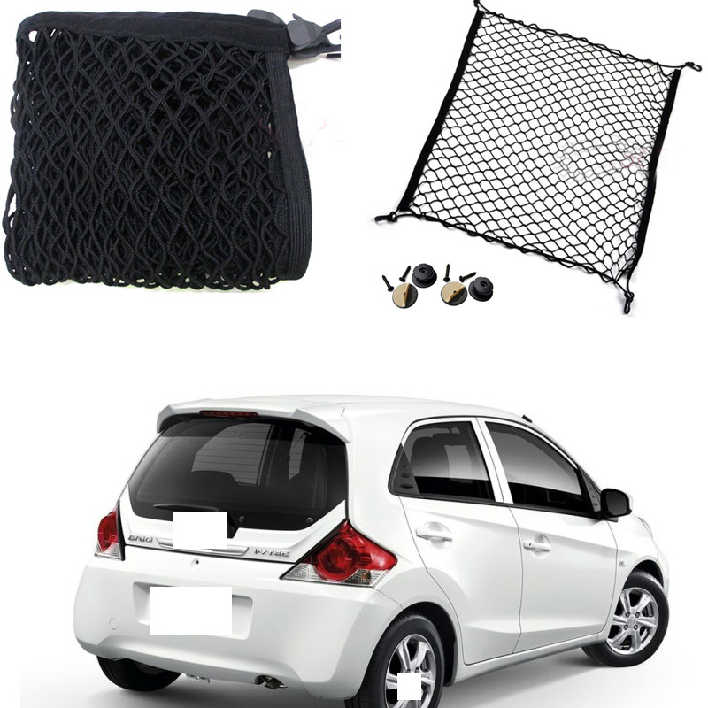 

For Honda Brio Car Auto Rear Trunk Cargo Organizer Storage Nylon Plain Vertical Seat Net Trim