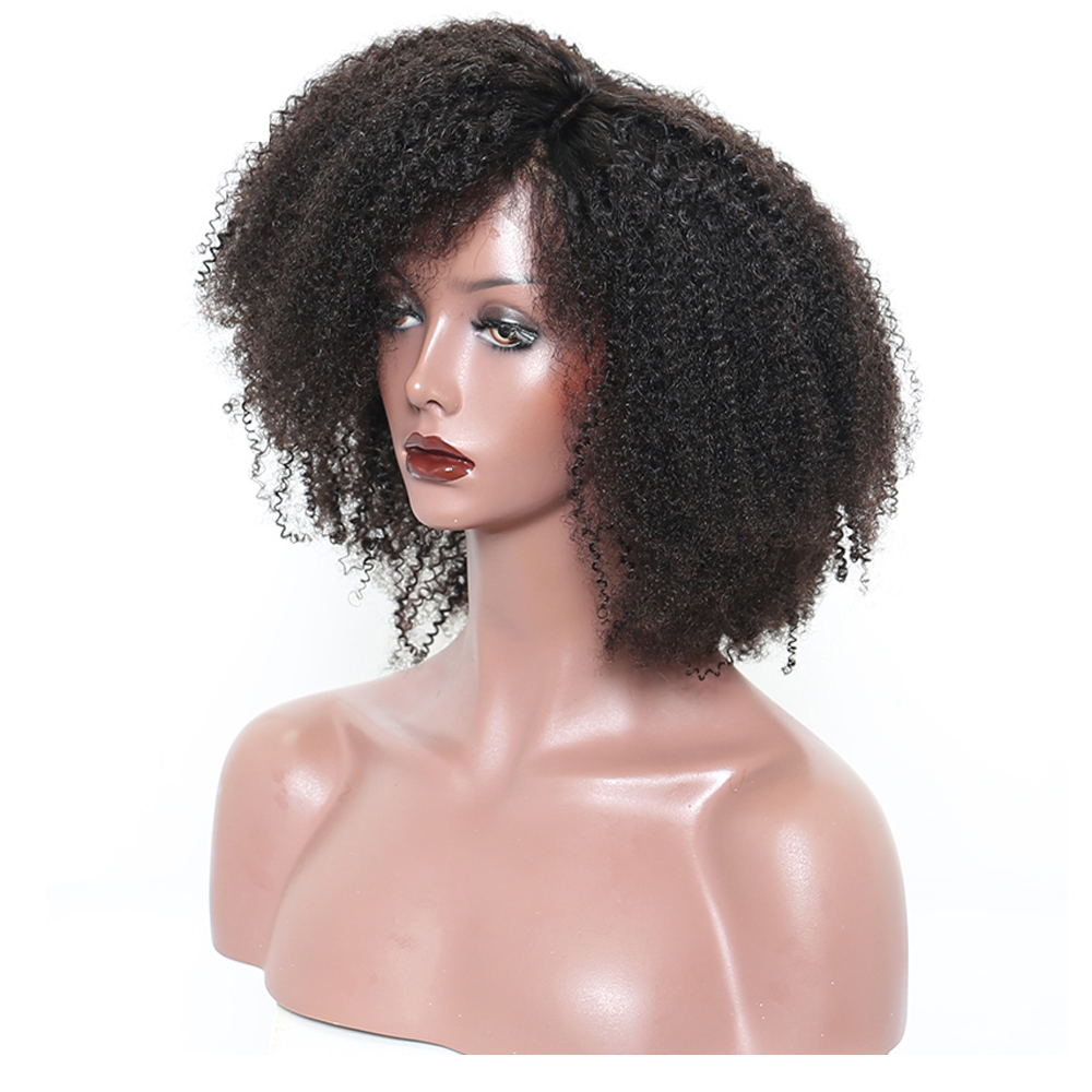 Afro Kinky Curly Human Hair Wig Short Bob 360 Lace Frontal Wig Brazilian Lace Frontal Wigs For Women 180% Long Black Remy
