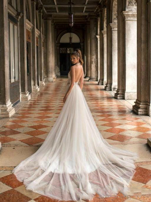 2020 Berta Mermaid Wedding Dresses With Detachable Train Lace Appliques Bridal Gowns Backless Sweep Train Plus Size Wedding Dress