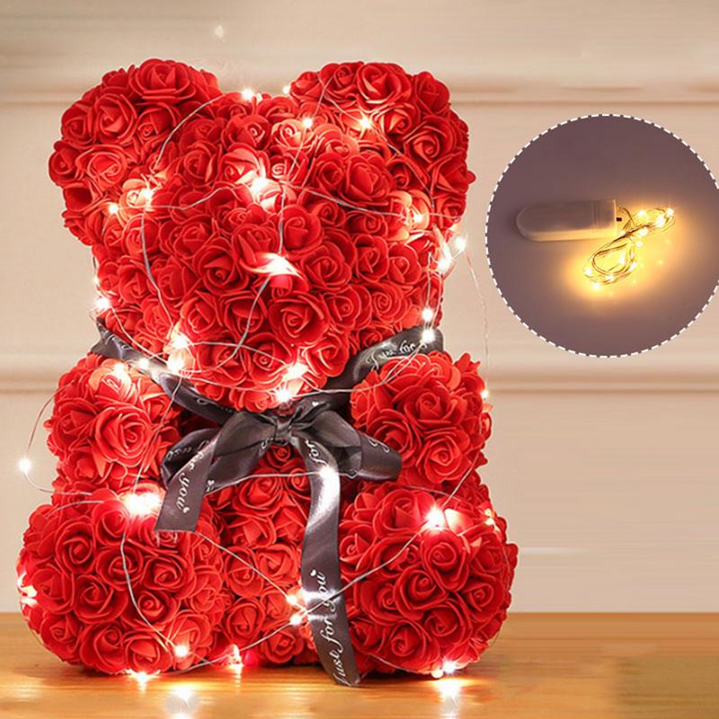 40CM Innovative Romantic Rose Bear Cub Forever Artificial Rose Anniversary Christmas Valentines Gift With String Lights, Gray a
40CM Innovative Romantic Rose Bear Cub Forever Artificial Rose Anniversary Christmas Valentines Gift With String Lights, Gray a