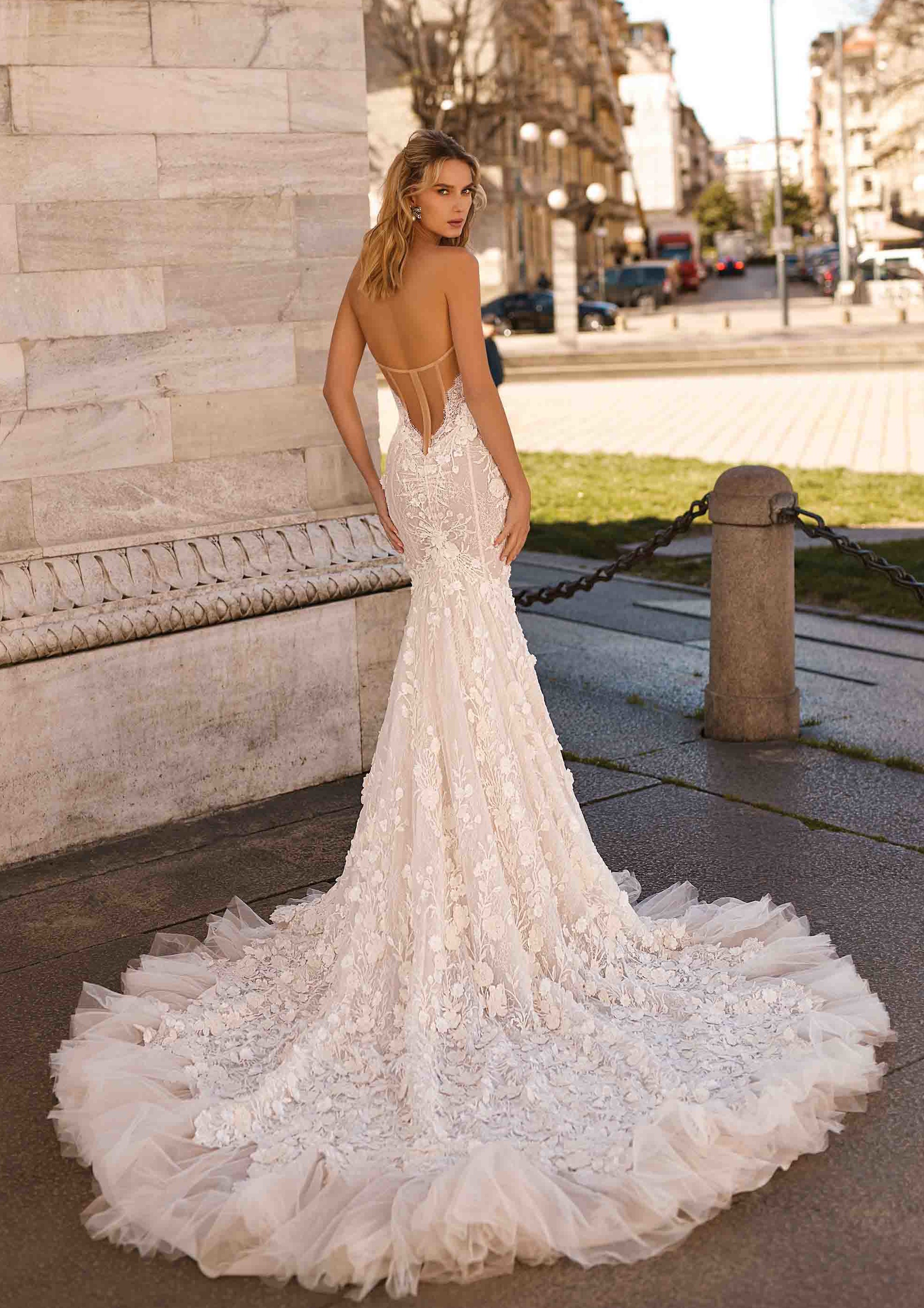 berta mermaid wedding dresses bridal gowns sweetheart lace applique backless sexy beach wedding dress sweep train robes de marie