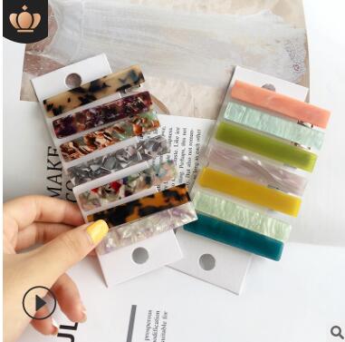 Acetic Acid Hairpin Side Clip Set Acrylic Resin Rectangular duck bill clip Barrettes Fashion Hair Accessory many colors 419, Golden;silver
Acetic Acid Hairpin Side Clip Set Acrylic Resin Rectangular duck bill clip Barrettes Fashion Hair Accessory many colors 419, Golden;silver