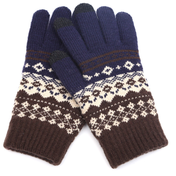Winter Touch Screen Gloves Women Men Warm Stretch Knit Mittens Imitation Wool Full Finger Guantes Female Crochet