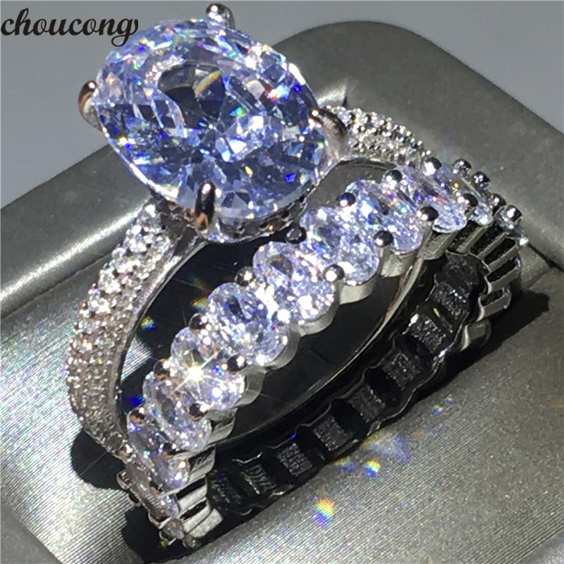 choucong 100% Real 925 Sterling Silver Promise Ring Set Oval cut Clear 5A Zircon Sona Cz Engagement Wedding Band Rings for Women
choucong 100% Real 925 Sterling Silver Promise Ring Set Oval cut Clear 5A Zircon Sona Cz Engagement Wedding Band Rings for Women