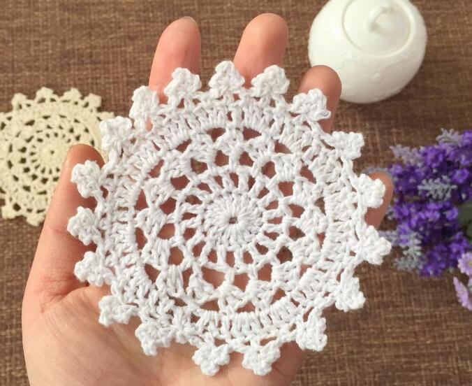 Wholesale- 10CM cotton lace table place mat cloth pad crochet cup glass coaster placemat doilies mug holder dining kitchen tableware Factory price expert design от DHgate WW