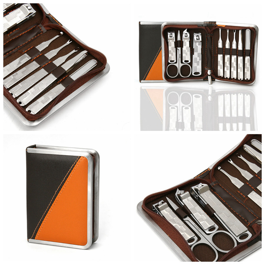 9pcs Nail Care Tools Manicure Sets Nail Clippers Nail Scissors Tweezer Manicure Pedicure Set Travel Grooming Kit Set De Manicura De Unas Nagel-Manikur