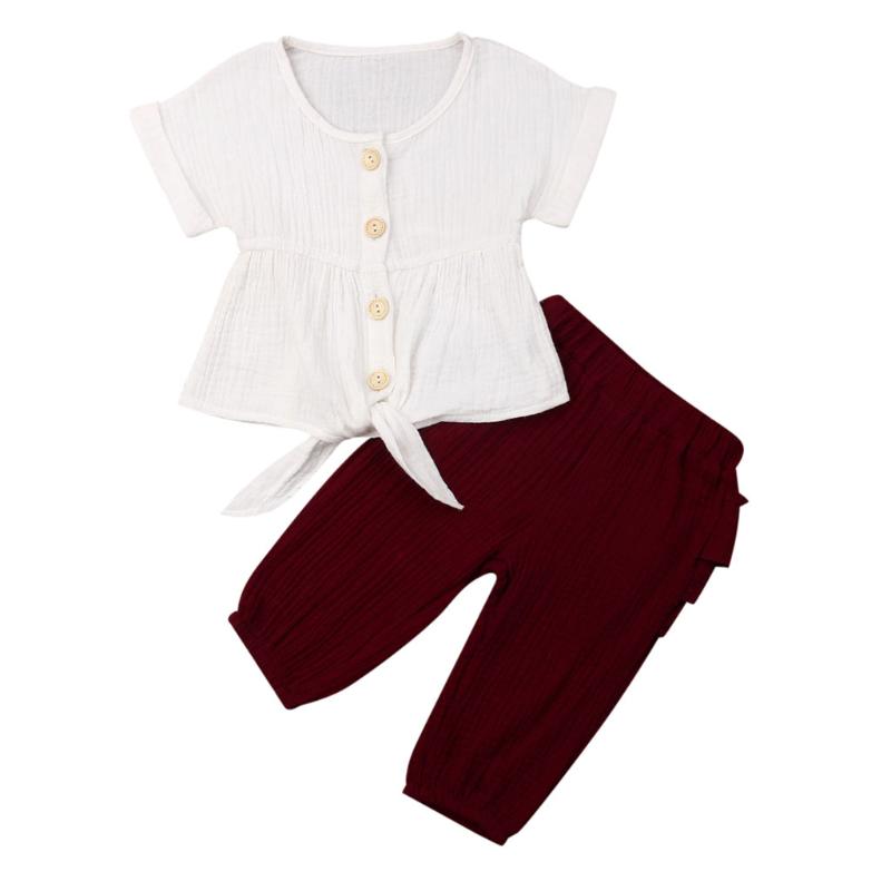 KANCOOLD Children's Short-Sleeve Solid Color Cotton and Linen Button Rolled Sleeve Bandage T-shirt Top + Frilled Feet Pants, White
KANCOOLD Children's Short-Sleeve Solid Color Cotton and Linen Button Rolled Sleeve Bandage T-shirt Top + Frilled Feet Pants, White