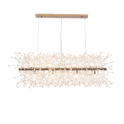 LED Modern Crystal Pendant Lamps European Romantic Flower Dandelion Hanging Lights Fixture American Shopping Mall Hotel Dining Room Indoor Lighting